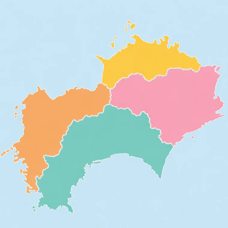 四国の地図