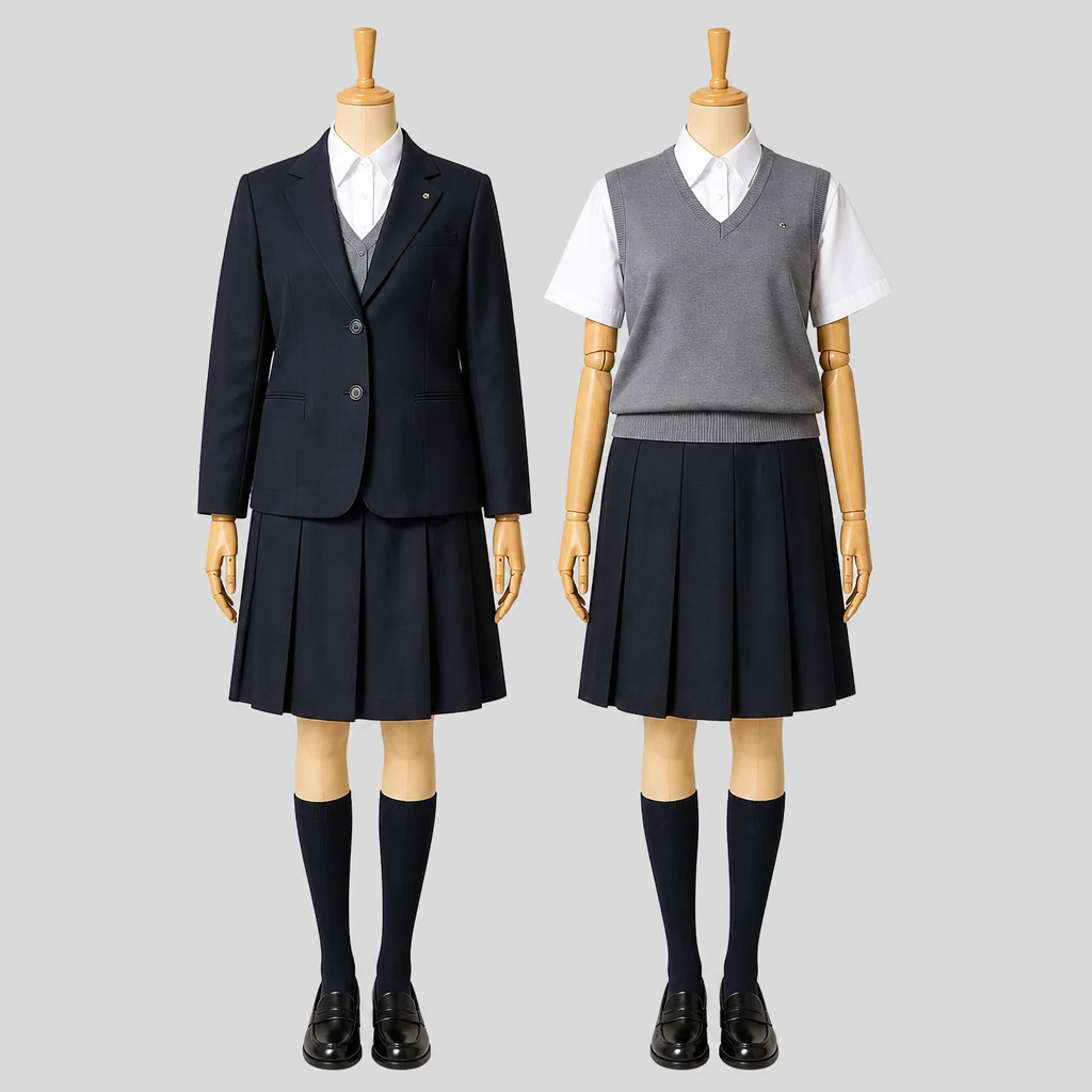 宮城県仙台三桜高校の女子の制服のイメージ
